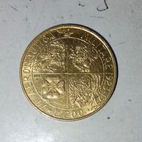 200 лир 1993 года Италия. Итальянская Республика. 70 лет военной авиации. Красивая монета!