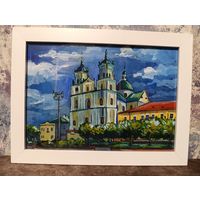Картина Гродно, 15x21, темперные краски