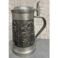 Оловянная пивная кружка Auerhahn Германия. 11 х 17 см