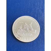 Либерия 10 долларов 2000 г серебро 0.999