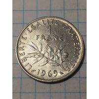 1 франк Франция 1969 год