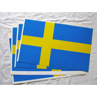 25-34 П1 Флжок бумажный Флаг Швеции Плотная глянцевая бумага Выпуск ориентировочно 1990-2000-е года