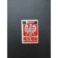 Польша 1947 Марка надпечаткой "5+15zl mistrzostwa narciarskie polski 1947" на марке Mi.383 "Национальный символ. XXII Чемпионат Польши по лыжным гонкам в Закопане" (чистая**) Mi.452 каталог 5.00 евро