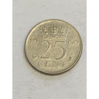 Нидерланды 25 центов 1969