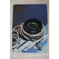 Календарик, 1988, Нева. Магнитный компас для водного туризма.
