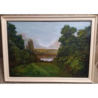 Пейзаж масло на двп  36 на 26