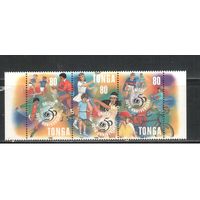 Тонга-1996, (Мих.1435-1437)  **   , Спорт, Футбол, Теннис, Велоспорт(полная серия)