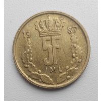 Люксембург 5 франков, 1987_KM# 60