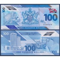 Тринидад и Тобаго, 100 долларов 2019 г, P-W65 (EU, полимер, большая райская птица, нефтяная платформа), UNC
