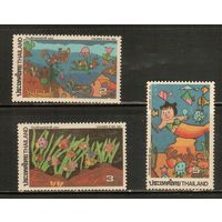 Таиланд-1992(Мих.1460-1462) , **  , Морская  Фауна ,Детский рисунок (полная серия)