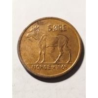 Норвегия 5 оре 1969