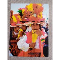 Этнография. Перу, Пан Пуно. Музыканты с местными инструментами