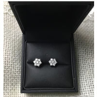 Серьги Гвоздики Бриллианты Белое золото 750