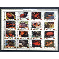 Умм-эль-Кайвайн - 1972г. - рыбки - 1 малый лист - полная серия, MNH [Mi 1466-1481]. #O-Bl-Z-2-1