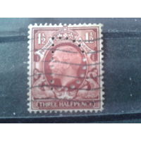 Англия 1934 Король Георг 5 1,5 пенса Перфин