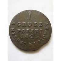 1  грош 1823 г.Королевство Польское в составеРоссии(1)Z MIEDZI KRAIOWEY,отличная.