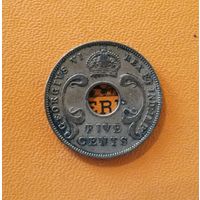 Британская Восточная Африка 5 центов, 1942 Без отметки мд, KM# 25