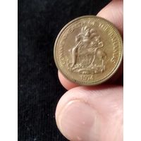13. Распродажа! Багамы (Багамские острова) 1 цент 1974 г. Редкая! Малый тираж! 11.000 экз. UNC!