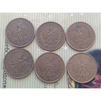 5 грош Польша 2000,2002,2005,2007,2010,2012,2014 года  лот 8,     7 монет
