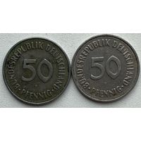 Германия 50 пфеннигов 1974 г. F. Цена за 1 шт.