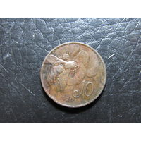 Италия. 10 чентезимо. 1921. С 20 копеек. Распродажа коллекции. Смотрите другие лоты.