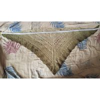 Платок, косынка из шерсти. Цвета хаки. Эксклюзив. Ручная работа.