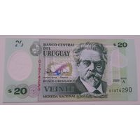 Уругвай 20 песо 2020 года UNC