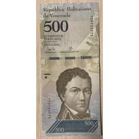 Банкнота ВЕНЕСУЭЛА 500 БОЛИВАР 2017 ГОД НЕ БЫЛА В ОБОРОТЕ