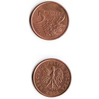 5 грошей Польша 2003 года