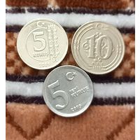 Турция 5 куруш 2005 и 2009 г. и 10 куруш