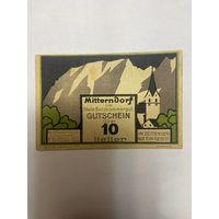 Австрия 10 геллеров нотгельд Миттерндорф - 2101