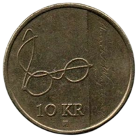 КОРОЛЕВСТВО НОРВЕГИЯ. 10 КРОН 2008. 200 лет со дня рождения Генрика Вергеланна