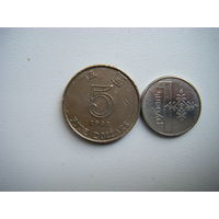 Гонконг 5 долларов 1993г.