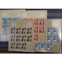 Марки России 2009, серия в четырёх листах Народные головные уборы, этнография, СК 1356 - 1359, каталог 850 рос. рублей