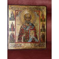 ИКОНА . НИКОЛАЙ С ПРЕДСТОЯЩИМИ.