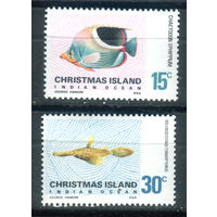 Рождественские острова (о-в Рождества) - 1970г. - рыбки - 2 марки - полная серия, MNH с незначительным дефектом клея [Mi 35-36]. #4-B6-Z-1-1