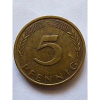 Германия 5 пфеннигов 1974 D