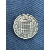 3 пенса 1967 Великобритания