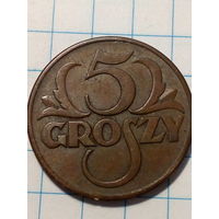 5 гроша Польша 1938 год