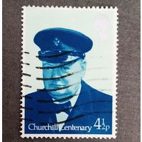 Марка Великобритания 1974 год Черчилль