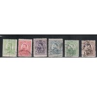 Румыния-1908, (Мих.212-218)  гаш. , Стандарт, Король Карл I, 6 марок