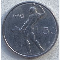 Италия 50 лир 1993 г.
