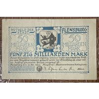 Банкнота 50 миллиардов марок 1923 год. Фленсбург. Веймарская республика