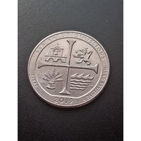 США 25 центов  2019 г. D - Национальный исторический парк Миссии Сан-Антонио