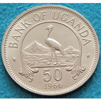 Уганда. 50 центов 1966 год  KM# 4  Тираж: 16.000.000 шт