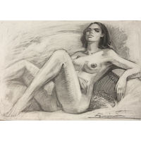 "Обнаженная нежная" рисунок большой а2 формат