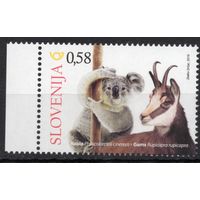 Словения 2019. Фауна. Коала, козел 1 марка (1398)