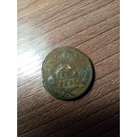 Монета денга 1735 года