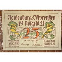 Нотгельд 25 пфеннигов 1921 год. Найденбург,. Веймарская республика