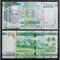 2000 франков Гвинея 2022 г. UNC